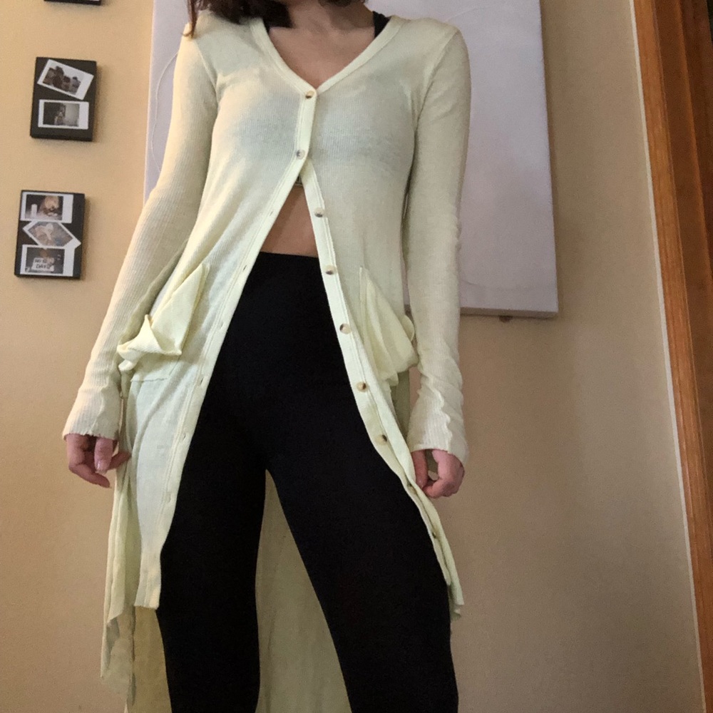 Free People Ribbed Up Maxi Cardigan